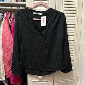 CALVIN KLEIN NEW W TAG BLACK BLOUSE SIZE S